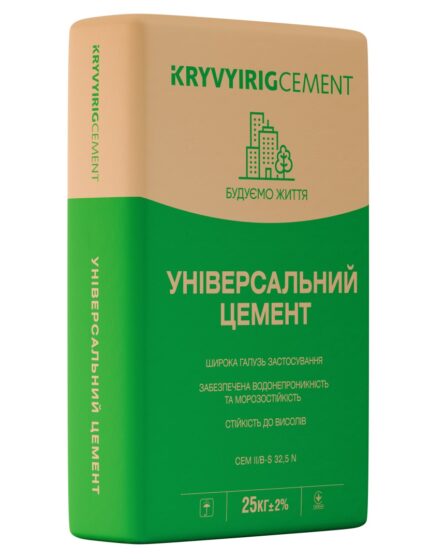 Цемент ПЦ II/Б-Ш-400 тара 25кг Кривой Рог ЗЕЛЕНЫЙ